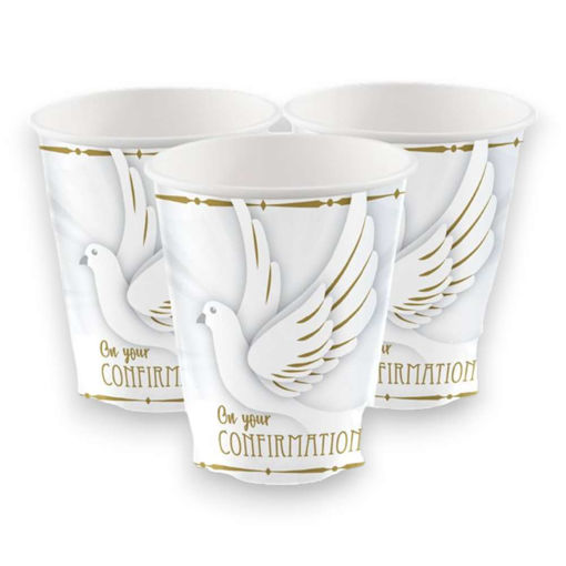 Picture of CONFIRMATION DOVE PAPER CUPS 266ML - 8 PACK